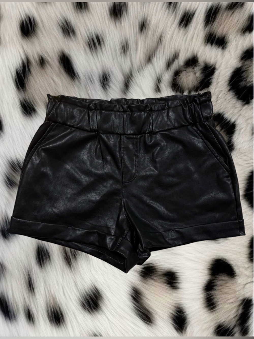 Sincerely Jules Black Faux Leather High-Waist Shorts